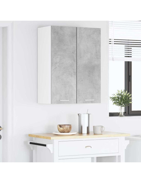 Armadio pensile con porta Riga 2 pcs Grigio Cemento e Bianco