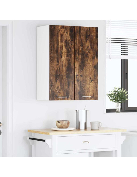 Armadio pensile Riga Rovere Affumicato e Bianco 30 x 31 x 80 cm