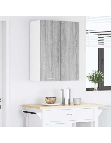 Armadio pensile Riga Grigio Sonoma e Bianco 30 x 31 x 80 cm