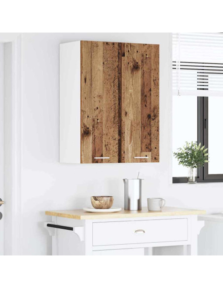 Armadio pensile con porta Riga 2 pcs Rovere Affumicato e Bianco