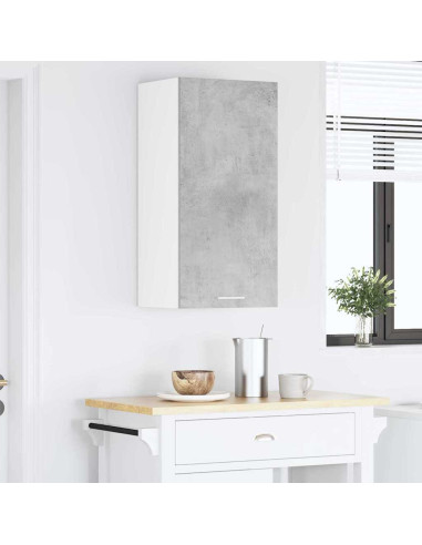 Armadio pensile Riga Grigio Cemento e Bianco 40 x 31 x 80 cm