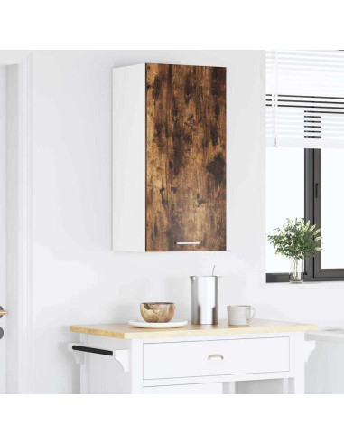 Armadio pensile Riga Rovere Affumicato e Bianco 40 x 31 x 80 cm