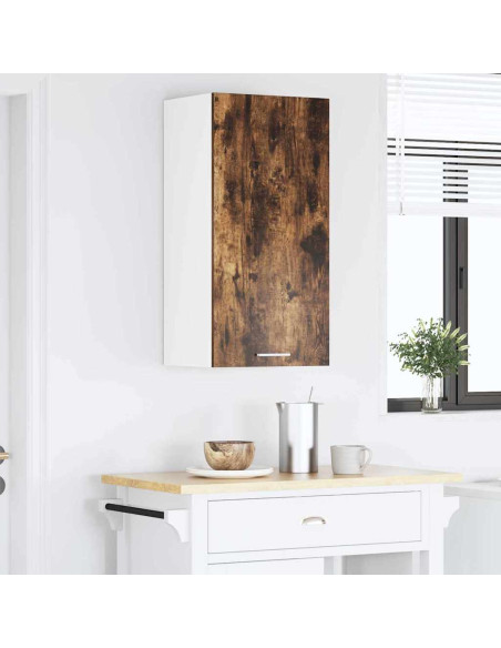 Armadio pensile Riga Rovere Affumicato e Bianco 40 x 31 x 80 cm