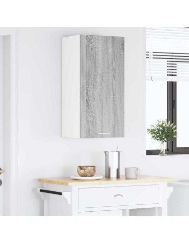 Armadio pensile Riga Grigio Sonoma e Bianco 40 x 31 x 80 cm