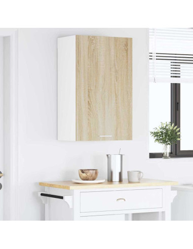 Armadio pensile Riga Quercia Sonoma e Bianca 50 x 31 x 80 cm