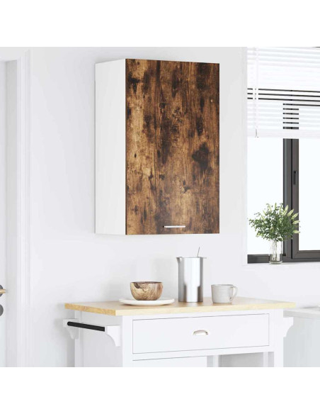 Armadio pensile Riga Rovere Affumicato e Bianco 50 x 31 x 80 cm