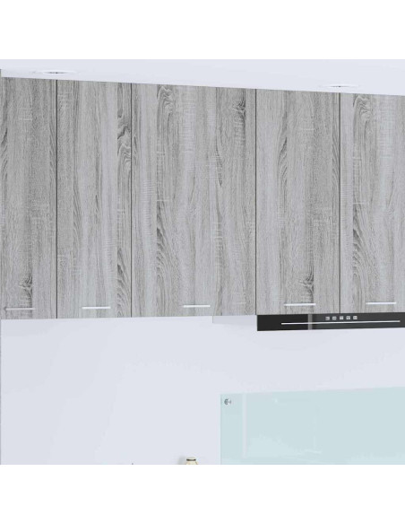 Armadio pensile Riga Grigio Sonoma e Bianco 50 x 31 x 80 cm