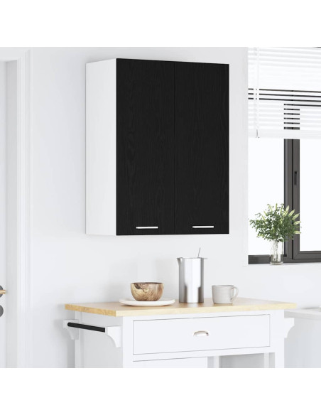 Armadio pensile con porta Riga Rovere Nero 60 x 31 x 80 cm