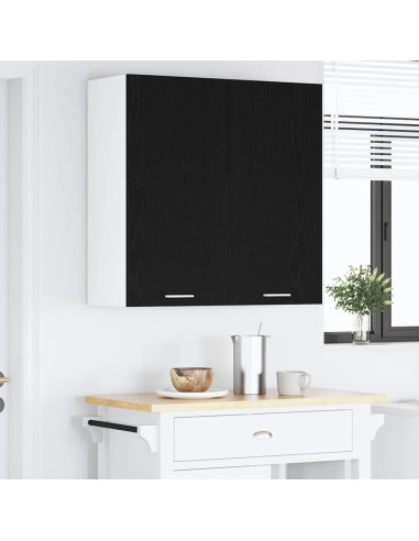 Armadio pensile con porta Riga Rovere Nero 80 x 31 x 80 cm