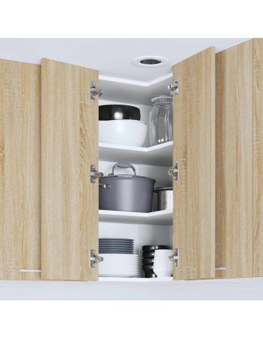 Armadio pensile Riga Quercia Sonoma e Bianca 57 x 57 x 80 cm