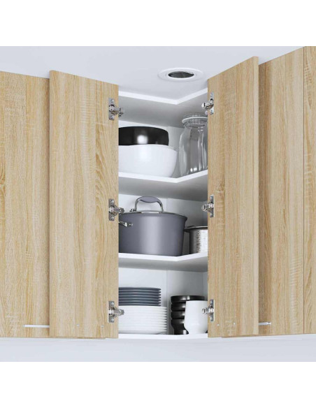 Armadio pensile Riga Quercia Sonoma e Bianca 57 x 57 x 80 cm