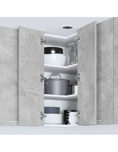 Armadio pensile Riga Grigio Cemento e Bianco 57 x 57 x 80 cm