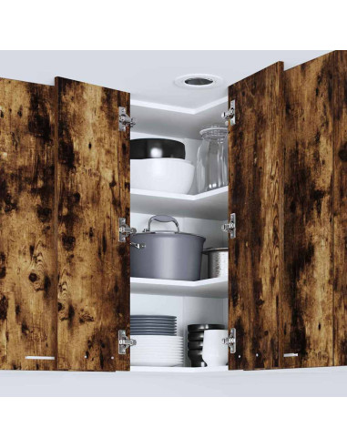 Armadio pensile Riga Rovere Affumicato e Bianco 57 x 57 x 80 cm