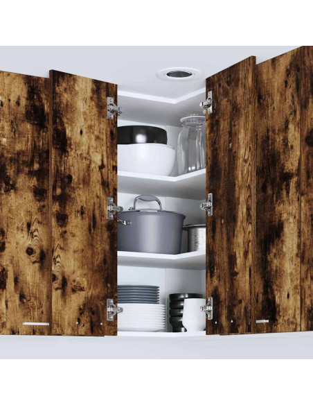 Armadio pensile Riga Rovere Affumicato e Bianco 57 x 57 x 80 cm
