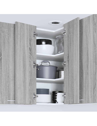 Armadio pensile Riga Grigio Sonoma e Bianco 57 x 57 x 80 cm