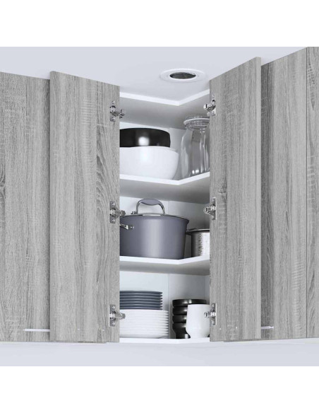 Armadio pensile Riga Grigio Sonoma e Bianco 57 x 57 x 80 cm