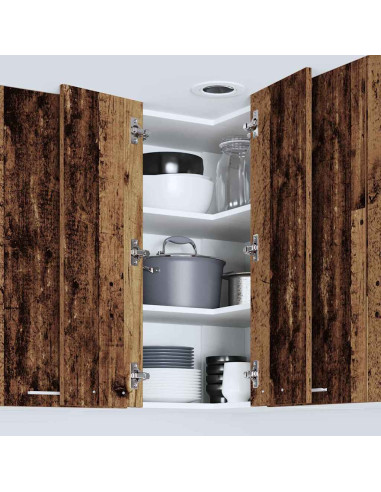 Armadio pensile Riga Rovere Affumicato e Bianco 57 x 57 x 80 cm