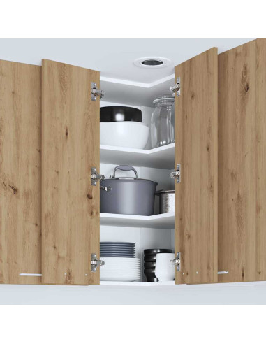 Armadio pensile Riga Rovere Artigiano e Bianco 57 x 57 x 80 cm