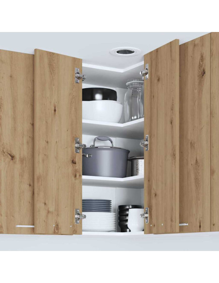 Armadio pensile Riga Rovere Artigiano e Bianco 57 x 57 x 80 cm