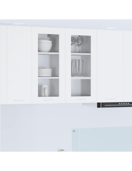 Armadio pensile con porta Riga 2 pcs Bianco 40 x 31 x 80 cm