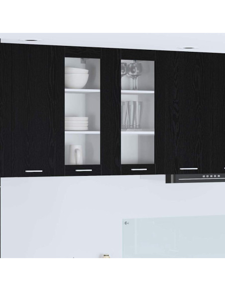 Armadio pensile con porta Riga Rovere Nero 40 x 31 x 80 cm