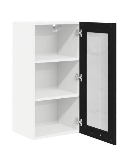 Armadio pensile Riga 2 pcs Rovere Nero 40 x 31 x 80 cm