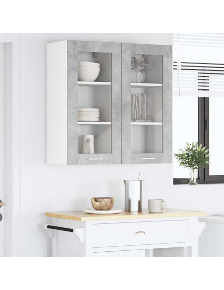 Armadio pensile con porta Riga Grigio cemento 40 x 31 x 80 cm