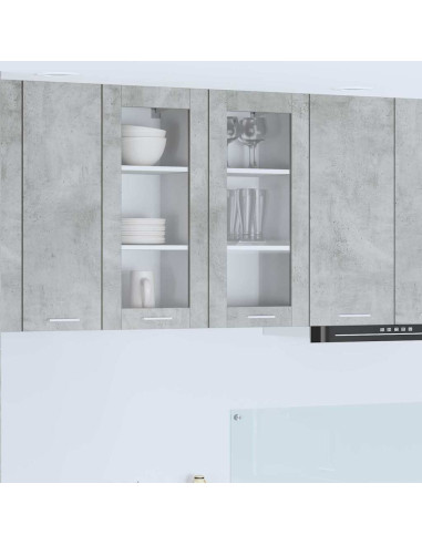 Armadio pensile Riga 2 pcs Grigio cemento 40 x 31 x 80 cm