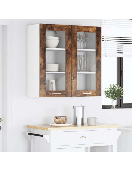 Armadio pensile con porta Riga Rovere fumé 40 x 31 x 80 cm