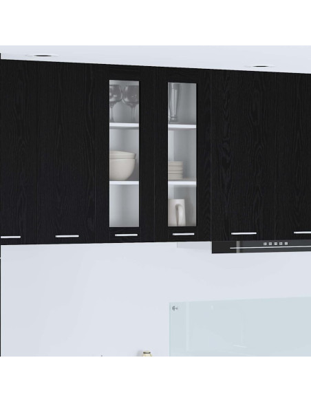 Armadio pensile con porta Riga Rovere Nero 60 x 31 x 80 cm