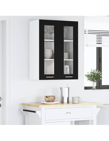 Armadio pensile con porta Riga Rovere Nero 60 x 31 x 80 cm