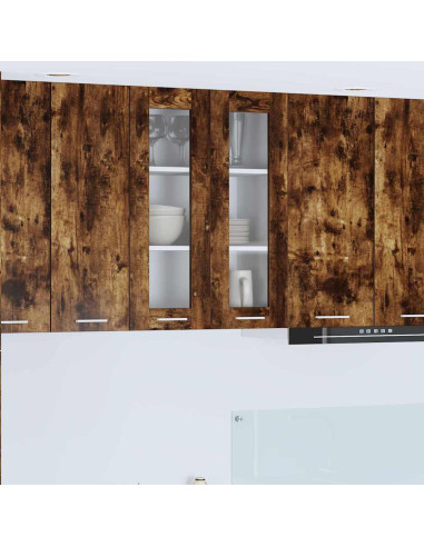 Armadio pensile con porta Riga Rovere fumé 60 x 31 x 80 cm