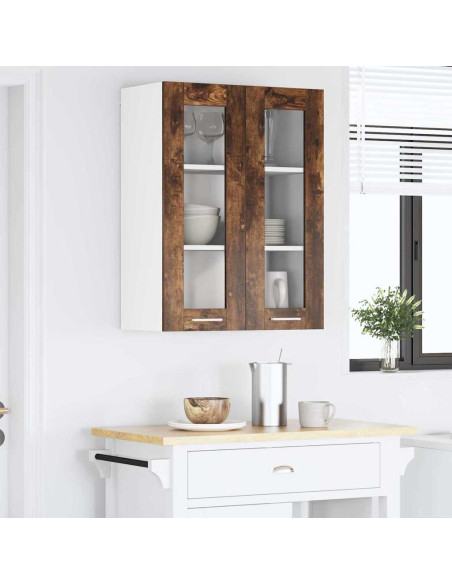 Armadio pensile con porta Riga Rovere fumé 60 x 31 x 80 cm