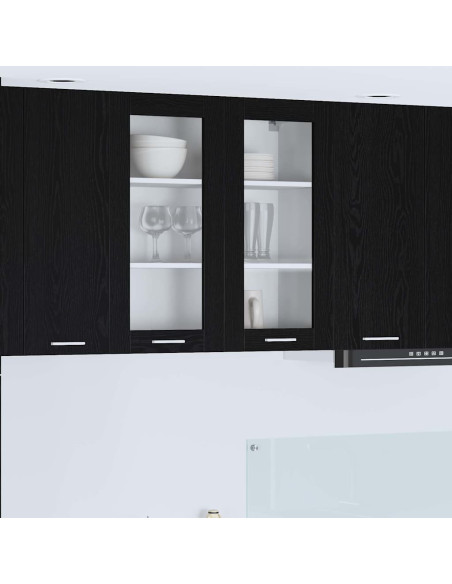 Armadio pensile con porta Riga Rovere Nero 80 x 31 x 80 cm