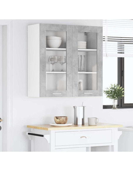 Armadio pensile con porta Riga Grigio cemento 80 x 31 x 80 cm