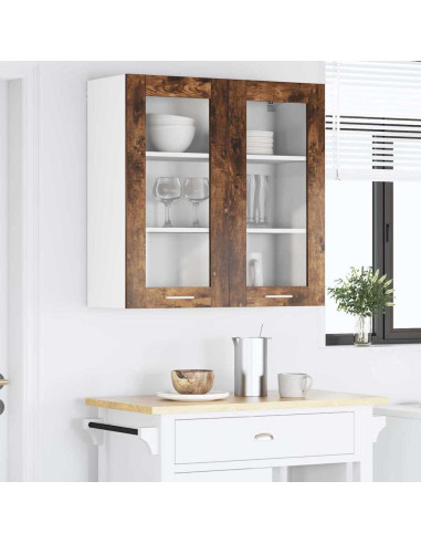 Armadio pensile con porta Riga Rovere fumé 80 x 31 x 80 cm