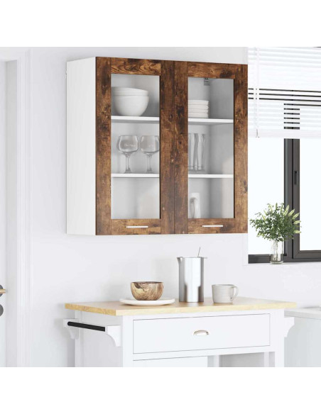 Armadio pensile con porta Riga Rovere fumé 80 x 31 x 80 cm