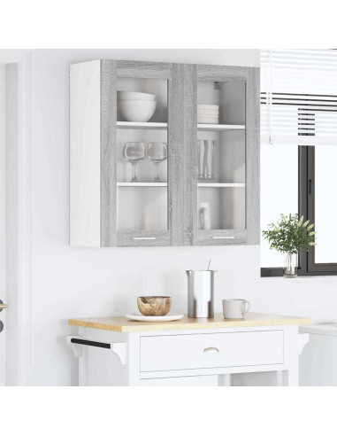 Armadio pensile con porta Riga Grigio Sonoma 80 x 31 x 80 cm