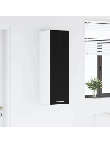 Armadio pensile con porta Riga Rovere Nero 30 x 31 x 100 cm