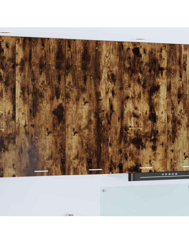 Armadio pensile con lo scaffale Riga Rovere Affumicato e Bianco