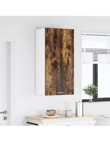 Armadio pensile con lo scaffale Riga Rovere Affumicato e Bianco