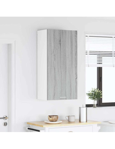 Armadio pensile Riga Grigio Sonoma e Bianco 50 x 31 x 100 cm