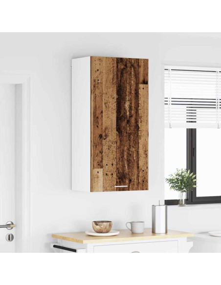 Armadio pensile con lo scaffale Riga Rovere Affumicato e Bianco