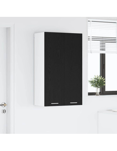 Armadio pensile con porta Riga Rovere Nero 60 x 31 x 100 cm