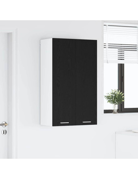 Armadio pensile con porta Riga Rovere Nero 60 x 31 x 100 cm