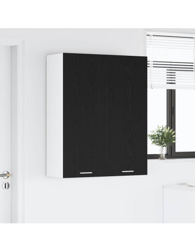 Armadio pensile con porta Riga Rovere Nero 80 x 31 x 100 cm
