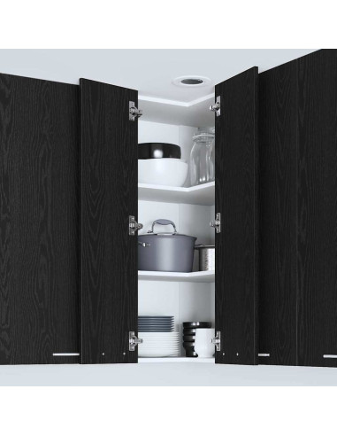 Armadio pensile con lo scaffale Riga Rovere Affumicato e Bianco