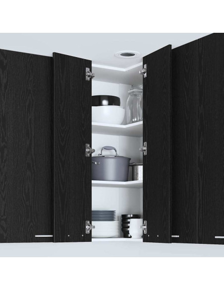 Armadio pensile con lo scaffale Riga Rovere Affumicato e Bianco