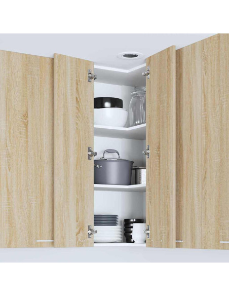 Armadio pensile Riga Quercia Sonoma e Bianca 57 x 57 x 100 cm