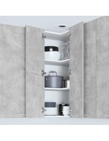 Armadio pensile Riga Grigio Cemento e Bianco 57 x 57 x 100 cm